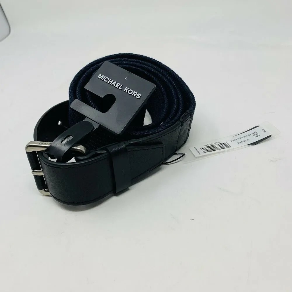 New Michael Kors‎ Mens Sz Large Belt Blue Roller Buckle Belt NWT
